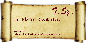 Tarjáni Szabolcs névjegykártya